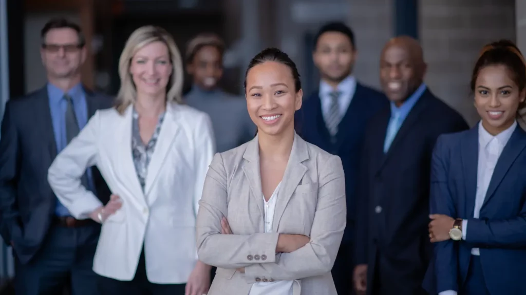 Woman happy with Virtual office
