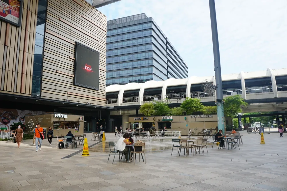 A phone-captured wide shot of Paya Lebar Square. When partnering with a virtual office in Singapore, it's best if its address is based in a commercial area.